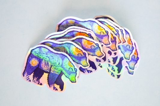 Holographic VINYL Starry Bear Sticker