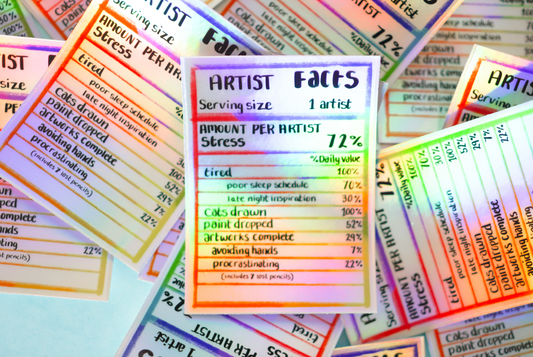 Holographic VINYL Artist Facts Sticker